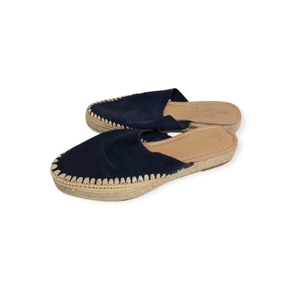 Sam Edelman Shoes - Sam Edelman Slip On Shoes Cork Sole Size 6.5 Navy Backless Mule Austin